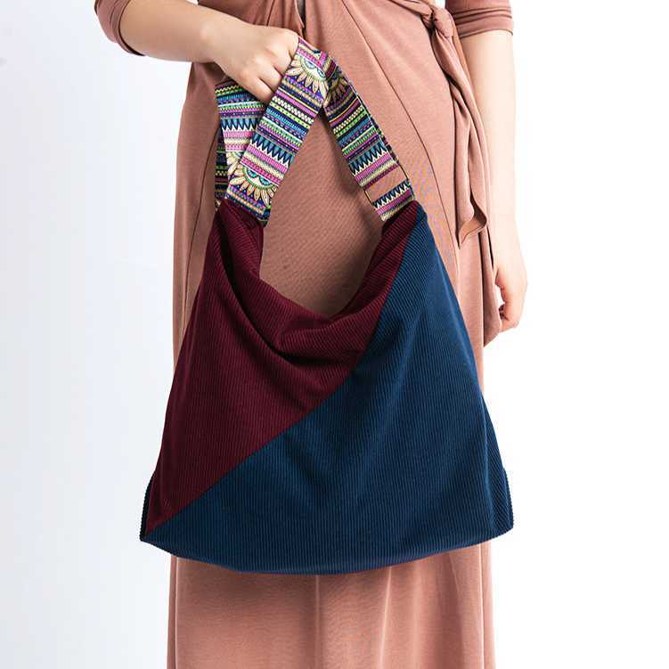 Large Capacity Corduroy Women's Bag Fashion Casual Shoulder Bag Simple Diagonal Canvas Bag 241215