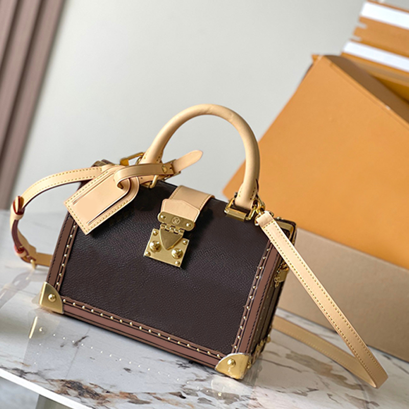 Hard box designer bag tote bag purse trunk handbag old flower letter shoulder bag crossbody wallet luxury designer bags metal hasp jewelry storage box totes top