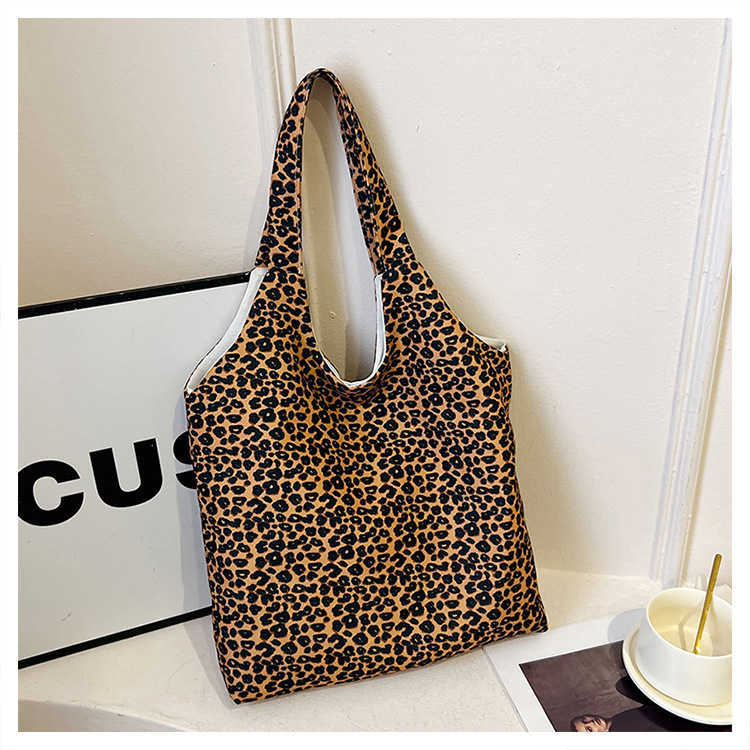 New polka dot leopard print canvas 2024 print fashion trend fashionable and stylish large capacity underarm single shoulder women's bag