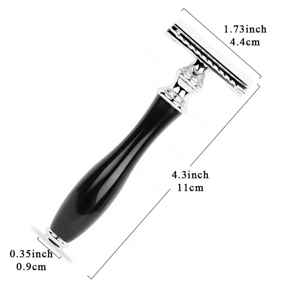 Metal Manual Shaving Shaver Stainless Steelblack resin handle Safety razor set Double sides shaving razor 241230