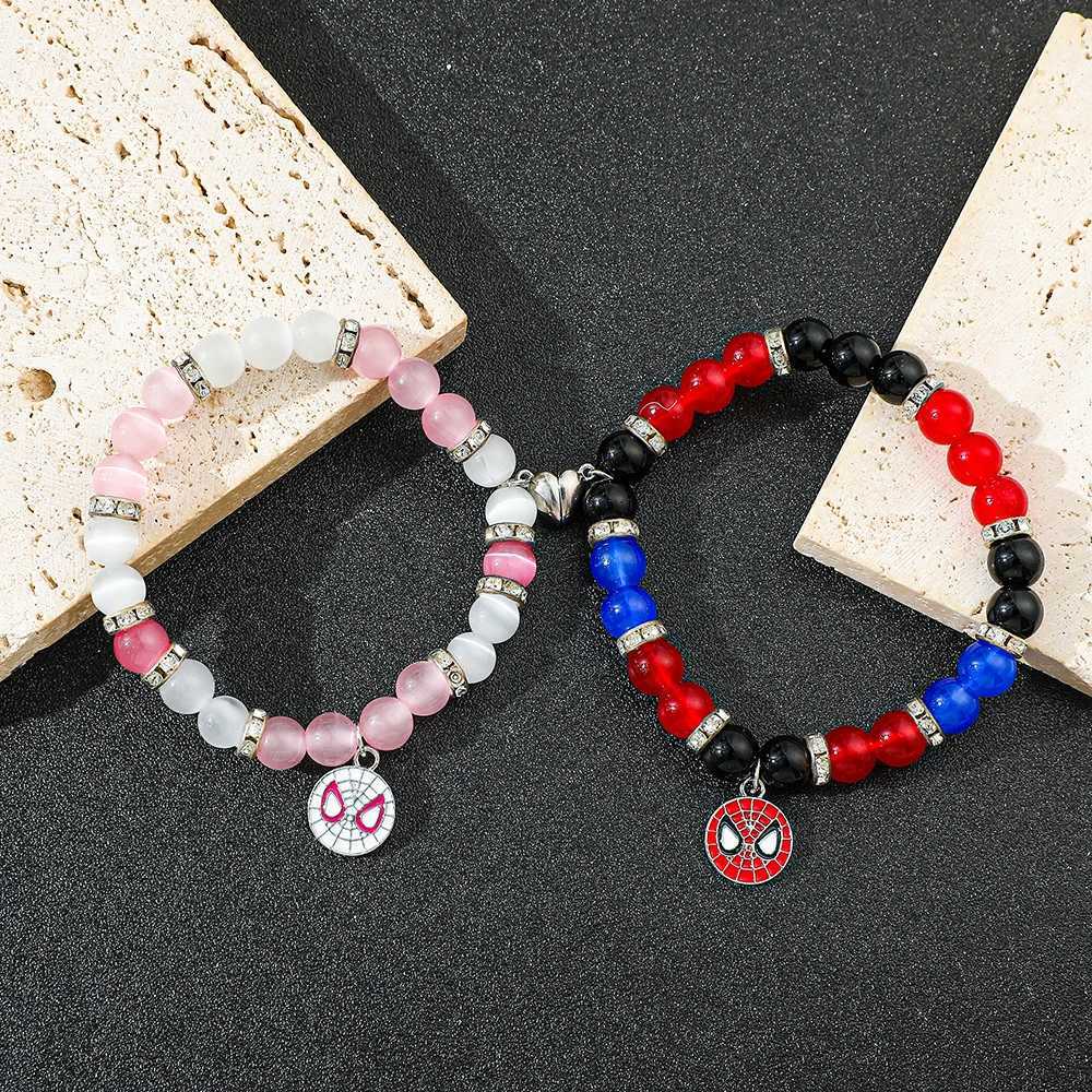 Spider Man Friendship Bracelet Best Friend Bff Halloween Christmas Match Rope Bead Chain Couple Bracelet New 2025 W241231