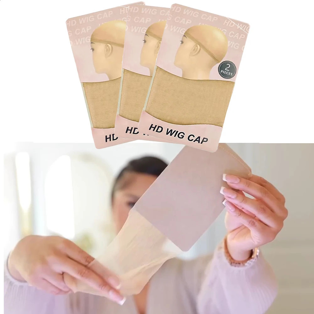 5 bag 10pcs HD Wig Cap For lace wig hd wig caps ultra thin stock Hairnet Make Natural Hair Style Sheer Wig Caps Wig Hat Mesh Cap 241230