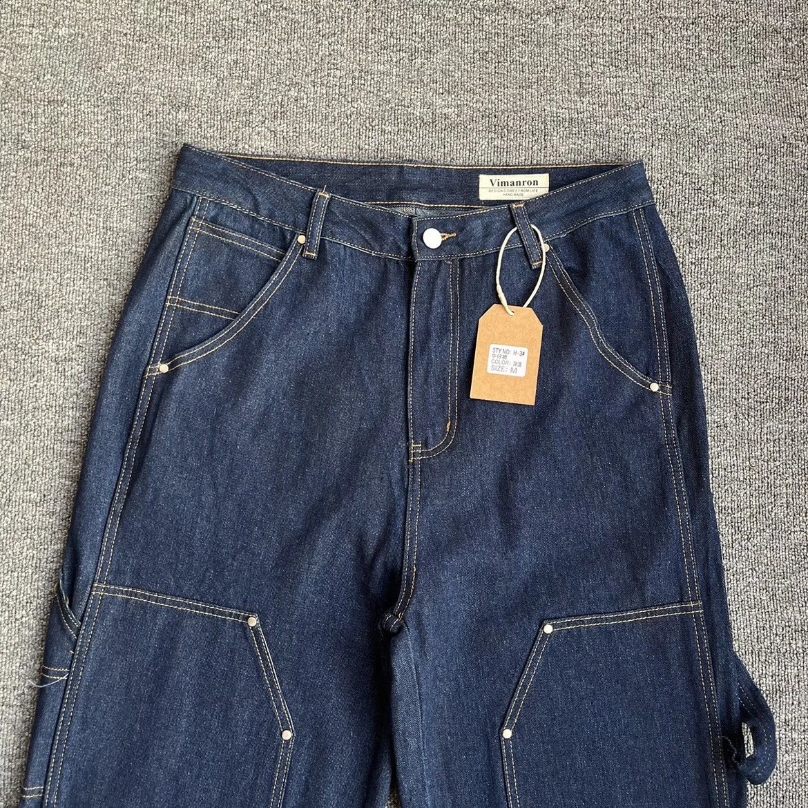 American Classic Casual Mens Straight Loose Woodcutting Vintage Workwear Jeans High Street Washed Old Pants Y2k Youth Male 241230