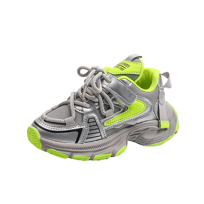 Children High Platform Sneakers Fashion Pink Green Girls Shoes Toddler Kids Shoes Happysteps for Boys Thick Sole Sports Tennis Shoes Sizes US5.5C-US6Y