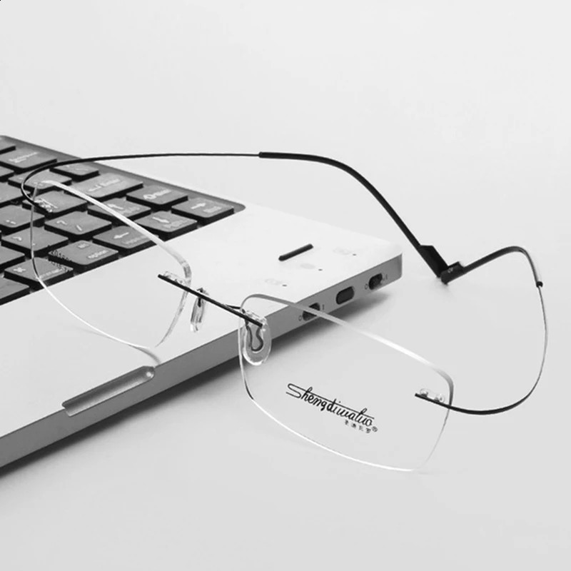BCLEAR Beta-Ti Style Flexible Memory Metal Rimless Eyeglasses Frame for oculos de grau Glasses Optical Frame 241230