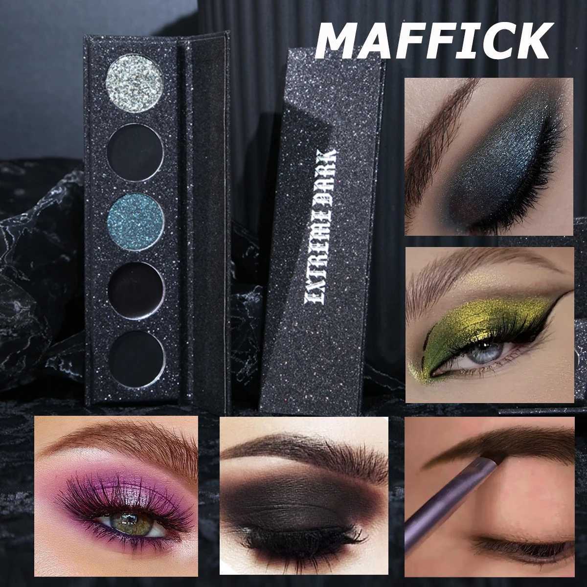 MAFFICK 5-color ultra black eye shadow tray black eye shadow powder blusher cream temperature change makeup Halloween party makeup W241230