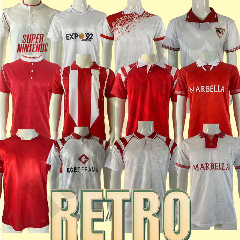 Vintage Maradona Camiseta Futbol Retro Sevilla fc 1989 1990 92 93 94 95 96 Home white Away red Soccer Jersey fotball Tops men