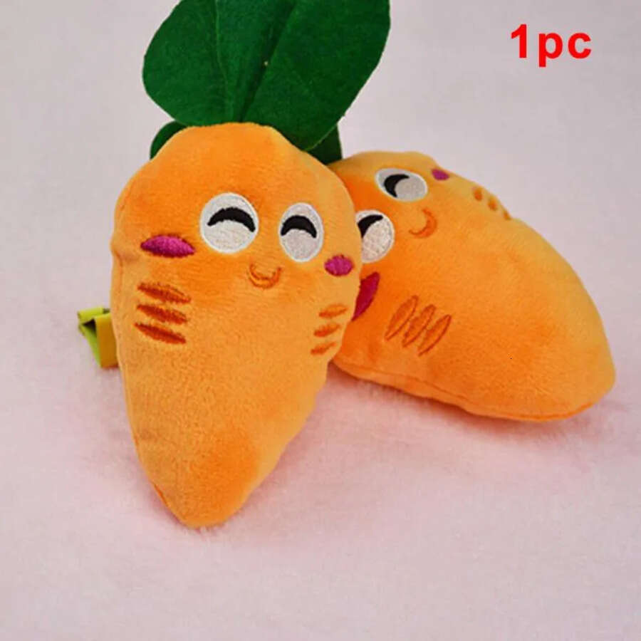 Vegetables Shape Toy Pet Puppy Dog Carrot Plush Chew Squeaker Toys S