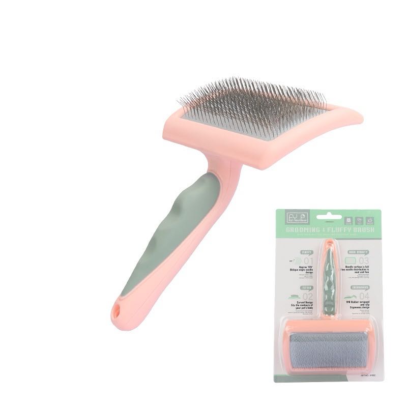 Dog Brush Stainless Steel Dogs Combs Massage Dog Grooming Brush Pet Hair Remover Cleaning Tools Soft Handle Cat Comb Brush Cat