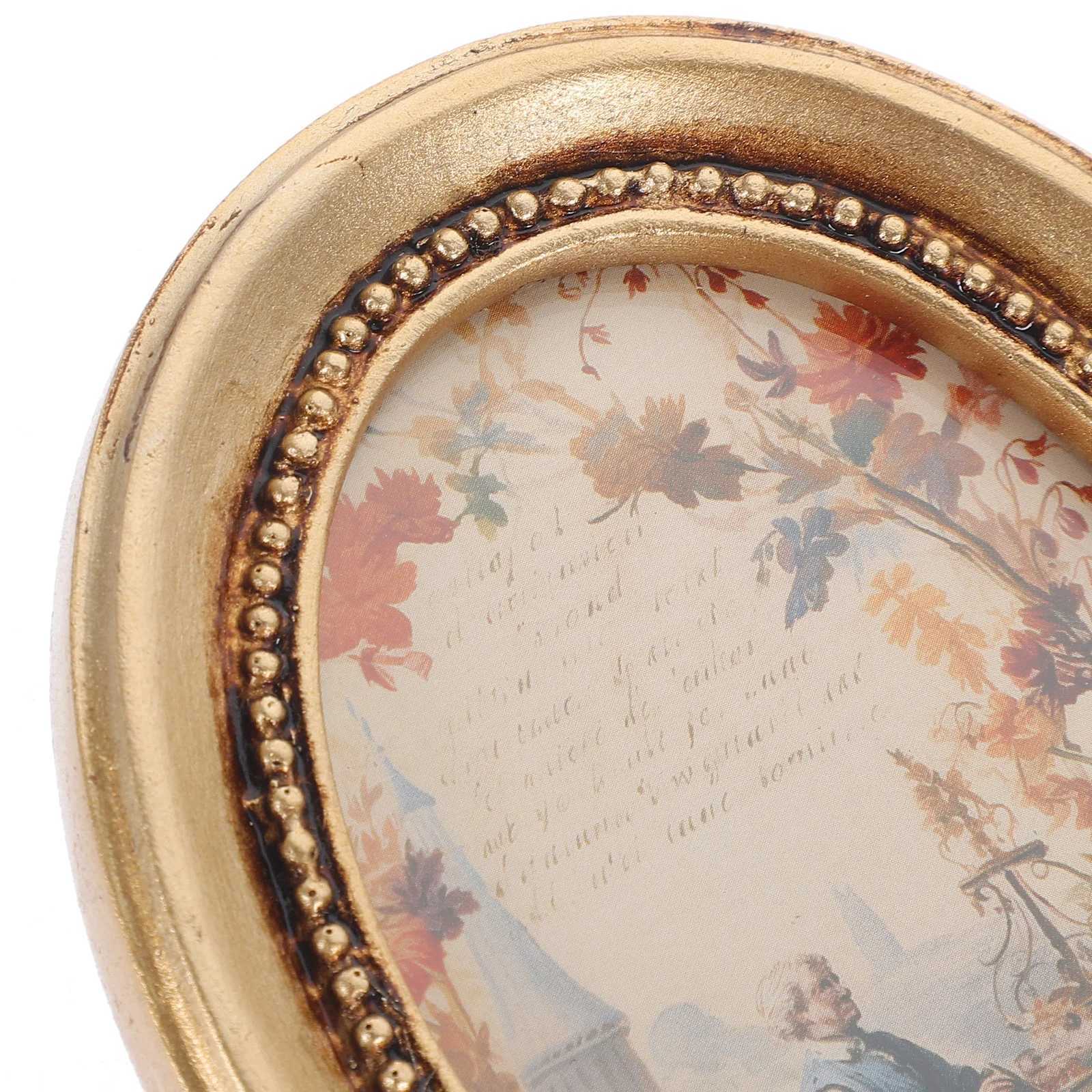 Frames Decorative Photo Frame Creative Bracket Picture Wall Oval Bedroom Home Gold Decoration Retro CL241231 H260306