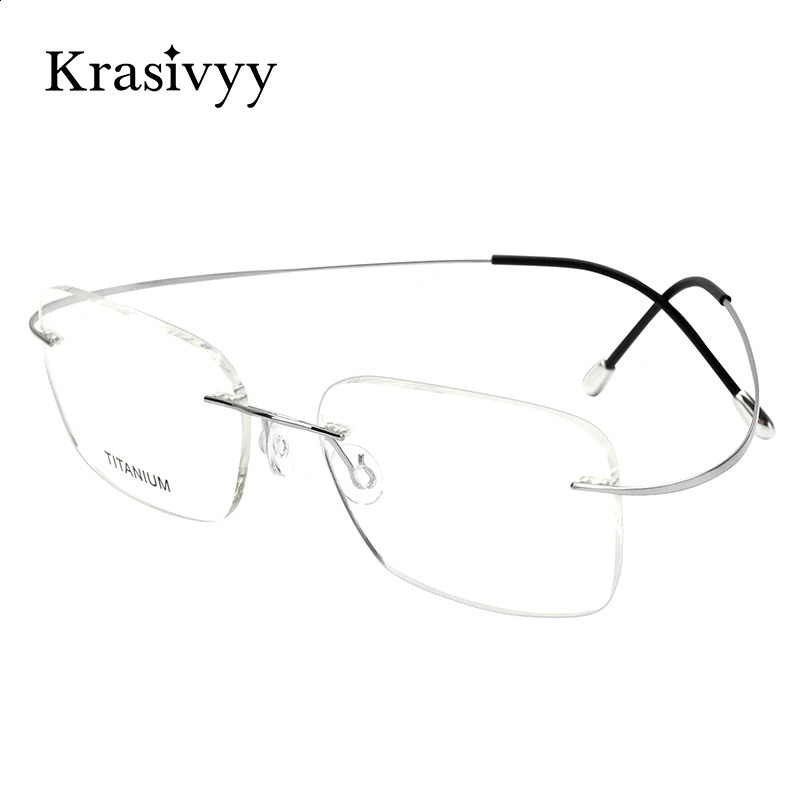 Krasivyy Pure Rimless Glasses Frame Men Prescription Eyeglasses Germany Women Myopia Optical Frame Screwless Eyewear 241230