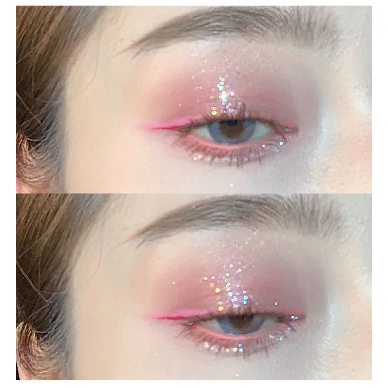 Pink glitter Eye Shadow Palette Pearly Sequin Matte Shimmer Eye Shadow Orange Shiny Charming Girl Makeup Lasting Korean Cosmetic 241224