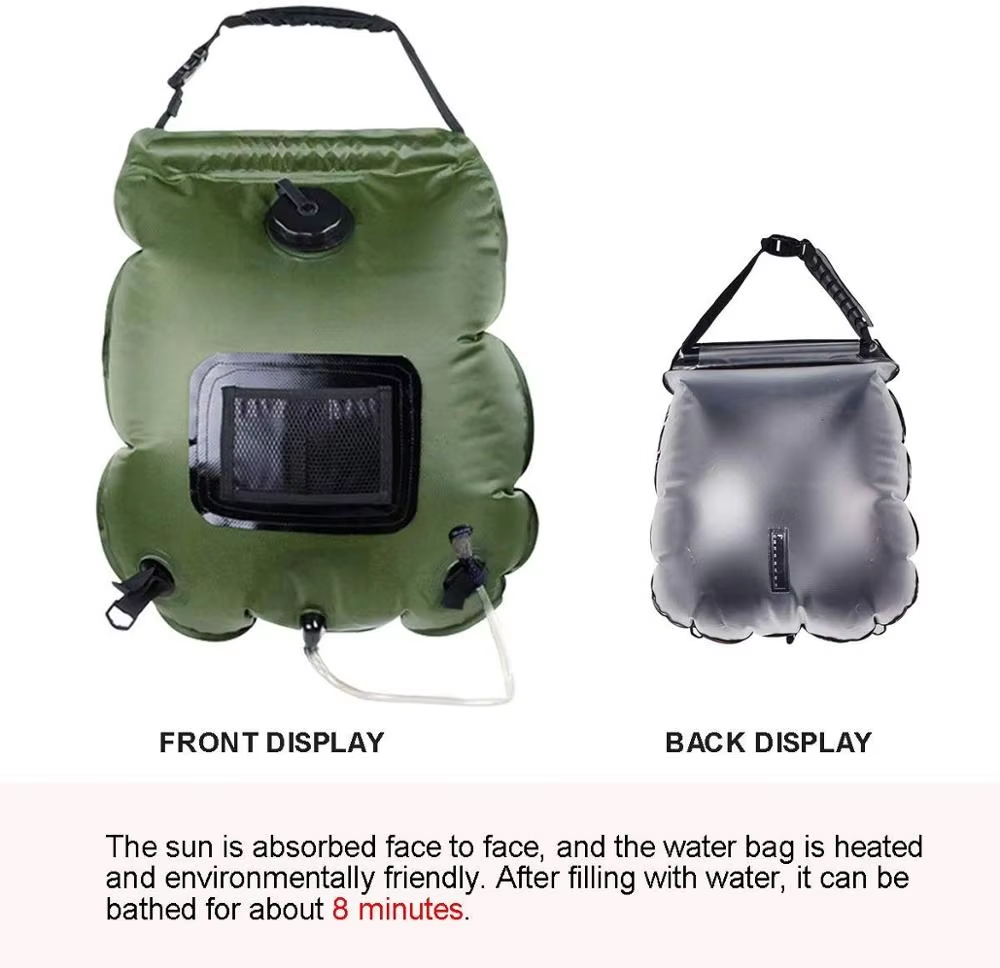 20L Solar Heated Camping Shower Bag Outdoor Hiking Utility Water Storage