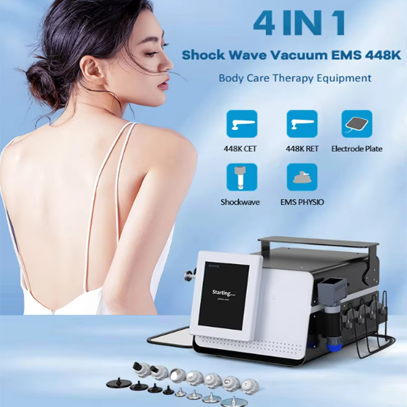 Multi-functional Physical Therapy Shockwave Vacuum EMS 448k Cet Ret Eswt Machine Pain Relief Ed Treatment Equipment