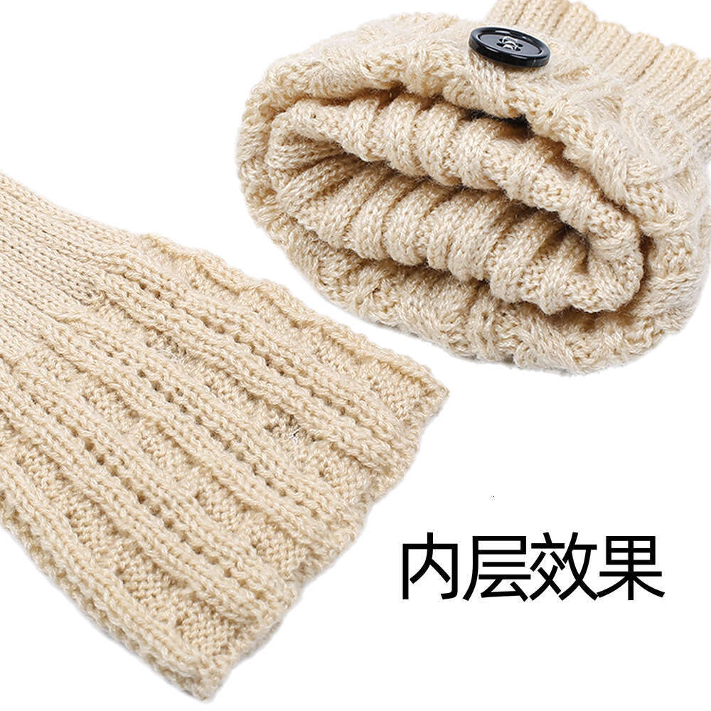 Knitted Hosiery, Wool Warmth, Cuffed Sleeve, Autumn And Winter, 8 Word Fried Dough Twists Button, Short Knee Boots, Leg Sleeve