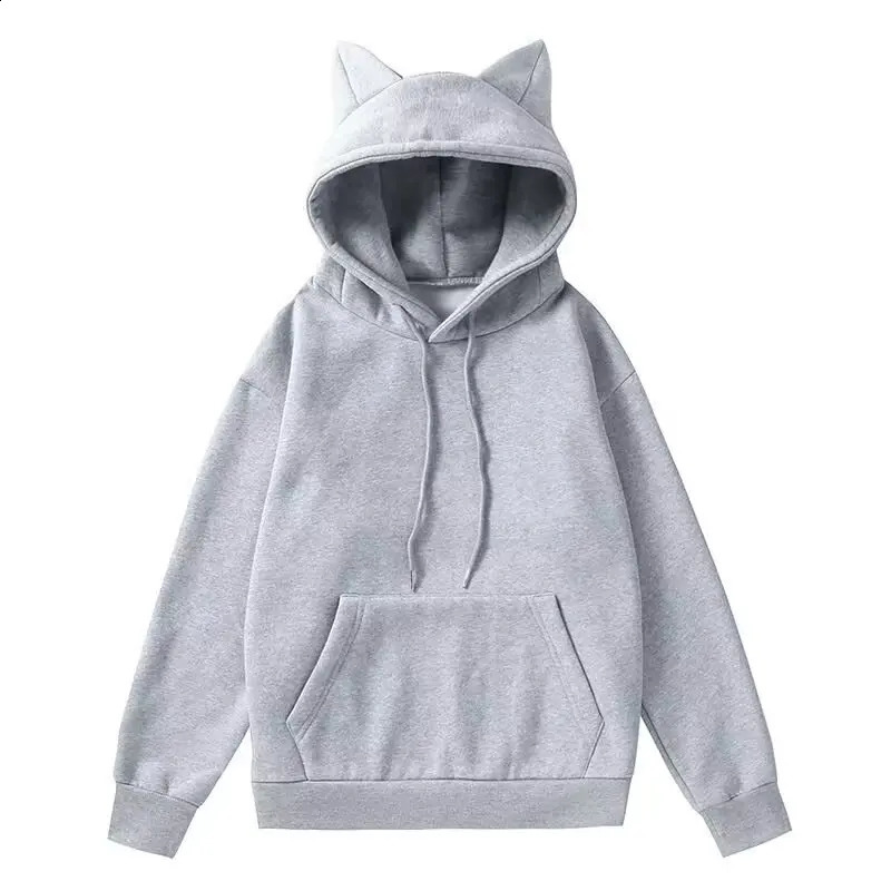 Spring Autumn Mens Hoodiees Hip Hop Fashion Harajuku Solid Sweatshirt Men Casual Men Clothing Funny Ear Hoodies Men 241230
