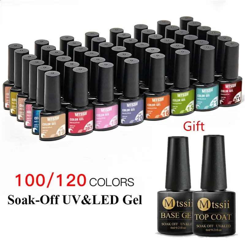 Mtssii 120/60/40/24 Colors Gel Nail Polish Set Semi Permanent Hybrid Gel Varnish Set Base Top Coat Soak Off UV LED Nail 241230