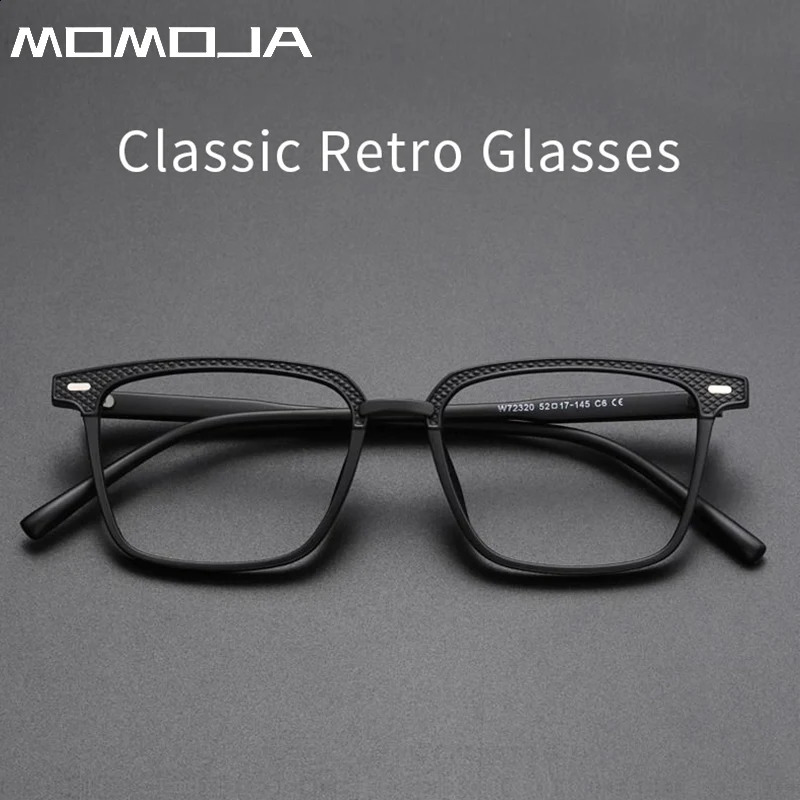 MOMOJA Mens Classic Square Eyewear Frame Retro Business Decorative Frame Womens Optical Prescription Glasses 001 241230