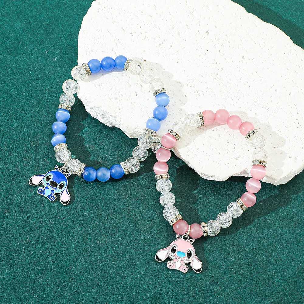 -Stitching Angel Crystal Bead Bracelet Couple Friendship Matching Inspiration Bracelet Friend Jewelry Gift Fashion 2PCS W241231