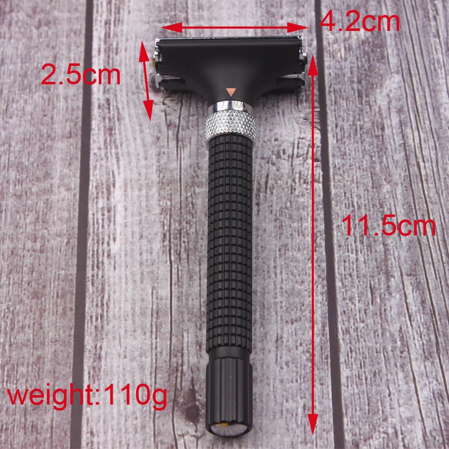 Men Shaving Adjustable No Battery Manual Razor Double Edge Safety Razors Butterfly Open Brass Long Handle Metal Shaver 241230