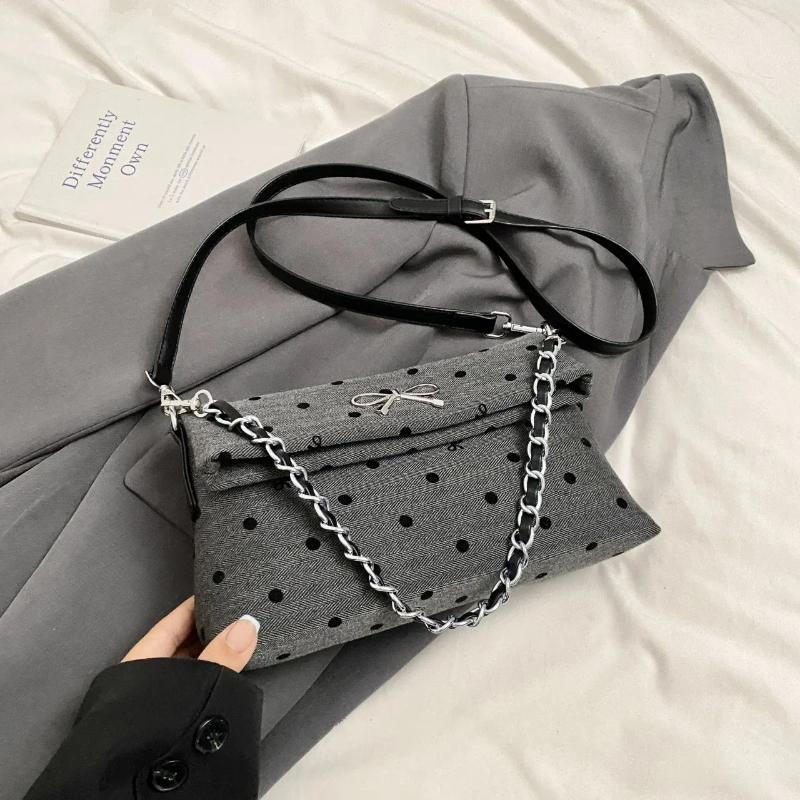 2025 NEW Totes Large Capacity Women's Handbags Fashion Chain Soft Shoulder Crossbody Bags Bow Dot Bolsas Mujer zhanyishengli