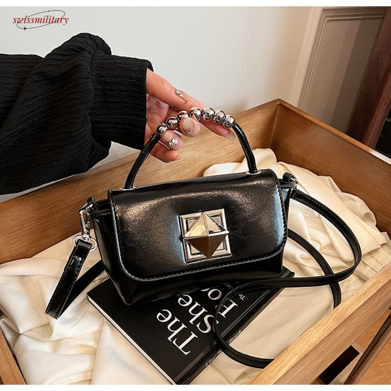 Beading PU Square Hand Fashion Hasp High Quality Compact Versatile Shoulder Bags for Women 2025 Designer Style #36 swissmilitary