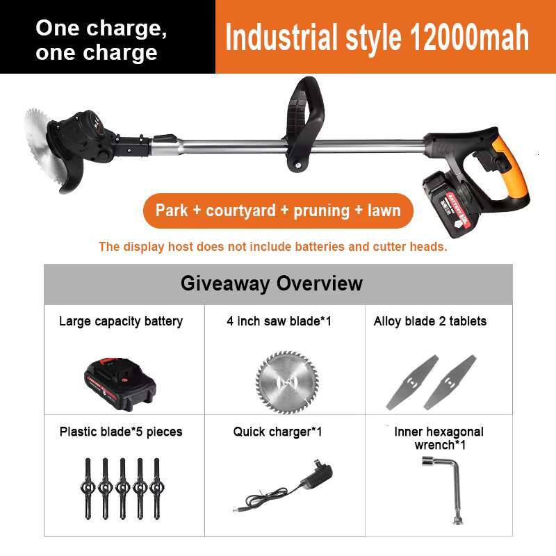 Mini mowers Heavy duty cutter 58cc electric lawn mower Garden Trimmer Rechargeable for garden cut grass hine