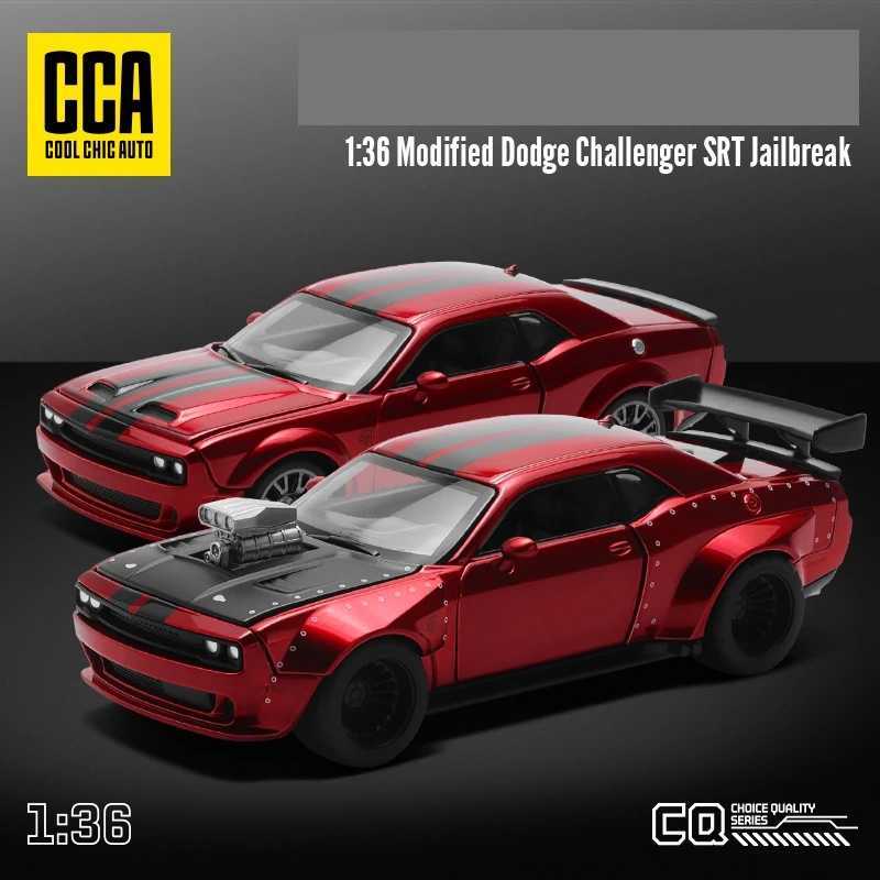 CCA 1/36 Dodge Challenger SRT Hellcat assembly modified toy car model suitable for boys children Diecast non-metallic wheel series gifts W241231