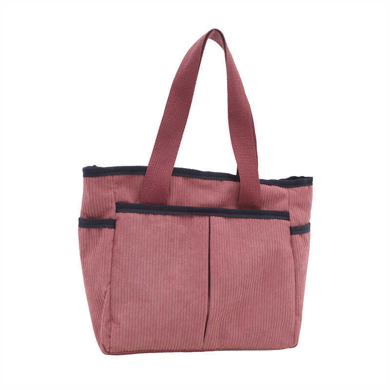 Corduroy solid color large capacity 2025 new early spring leisure trend flu personality commuting tote armpit shoulder bag 241231