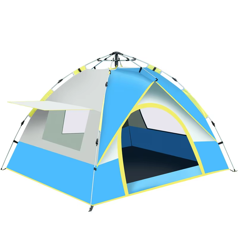 Outdoor Waterproof Camping Tent 3-4 Person Pop up Automatic Family Canvas Tent