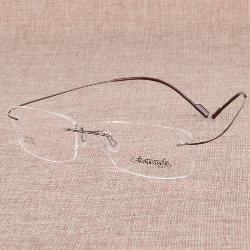 BCLEAR Beta-Ti Style Flexible Memory Metal Rimless Eyeglasses Frame for oculos de grau Glasses Optical Frame 241230