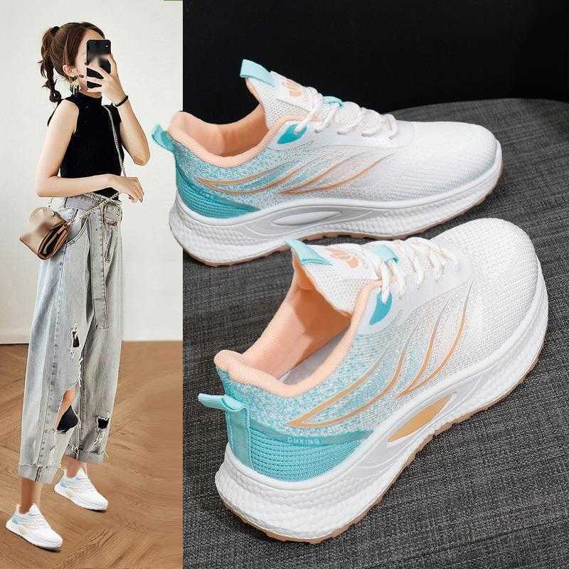 Spring New Korean Breathable Flyknit Womens Shoes Instagram Trendy Student Running Sports Shoes Womens Casual Shoes
