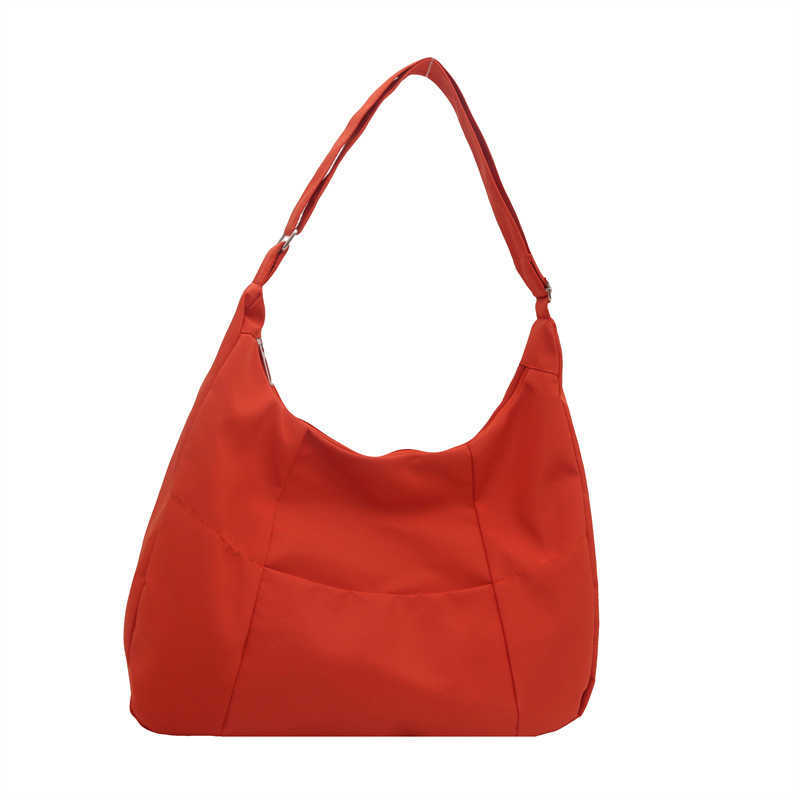 Korean style large capacity canvas lazy style commuting casual pleated work ins minimalist underarm tote single shoulder women's bag 241231