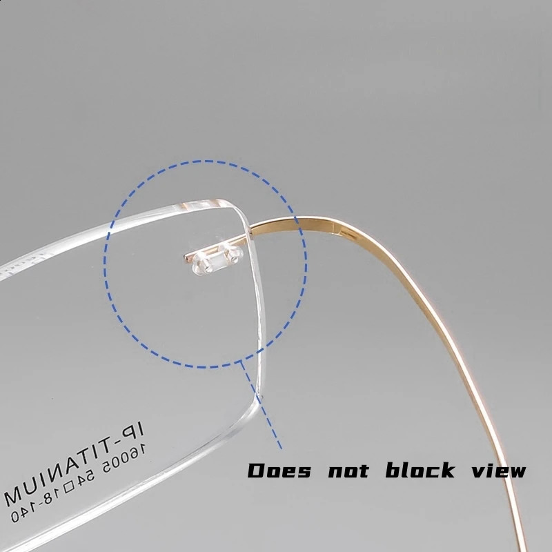 YIMARUILI Pure Mens Rimless Glasses Ultralight Frameless Glasses Womens Retro Square Optical Prescription Eyewea 1600 241230
