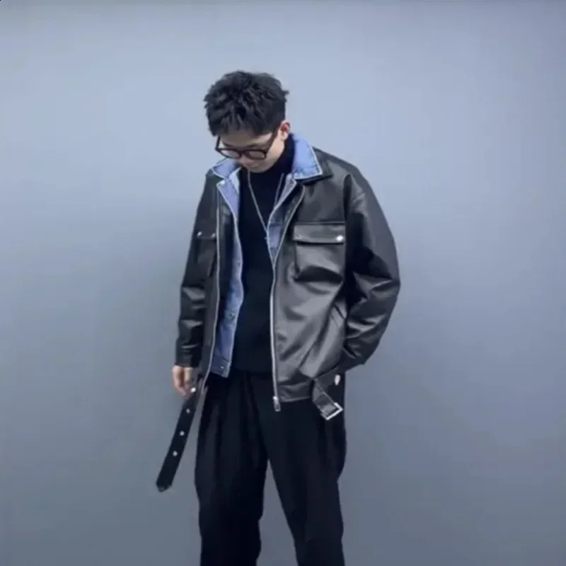 Man Coat Leather In Spring Autumn Jacket for Men Harajuku Joker Clothes Offer Casual Trendy Korean Reviews Many Deals 241230