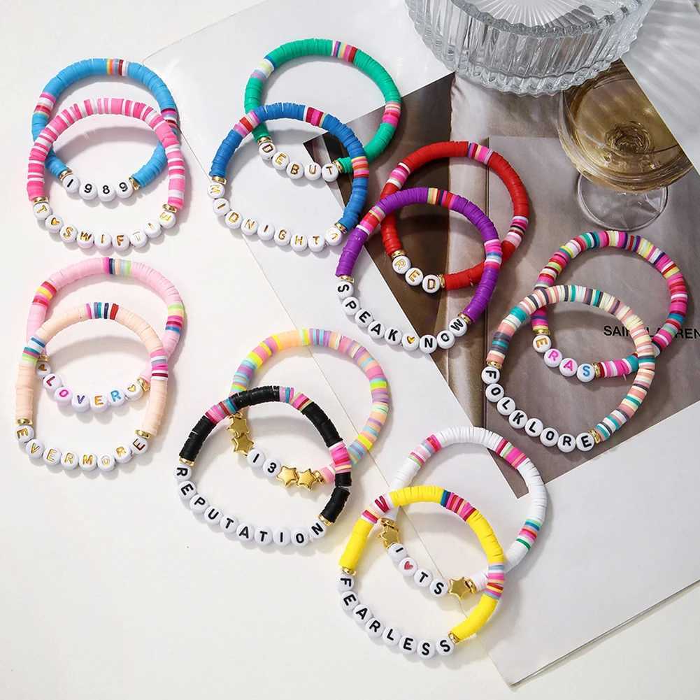 11/14 colorful friendship bracelets suitable for fans adjustable album inspiration bracelets elastic bead bracelets W241231