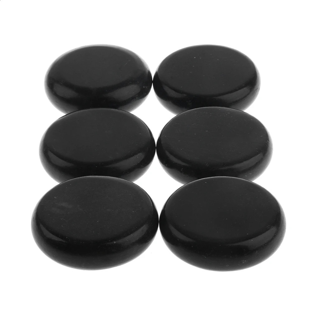6 Pcs Massage Stones Massage Lava Natural Stone Set Spa Rock Basalt Stone for Relaxation and Body SPA 6 x 6cm 241230