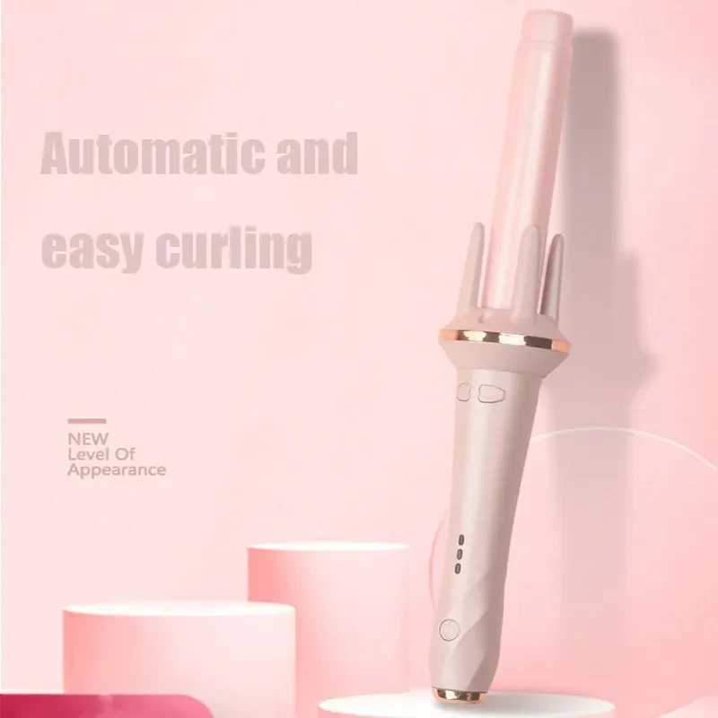 LCD Automatic Curler Rotating Curling Iron Ceramic Professional Hot Hair Stick Portable Air Rotating Curling W241231