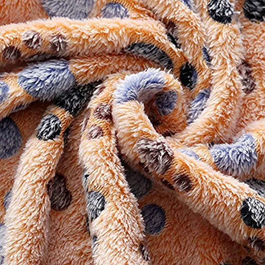 Super Blankets Soft Fluffy Dog Cat Mat Kennels Cute Ral Paw Print Puppy Warm Coral Veet Pet Blanket Dogs Kitten Sleeping Mats Cushion Color Wholesale 