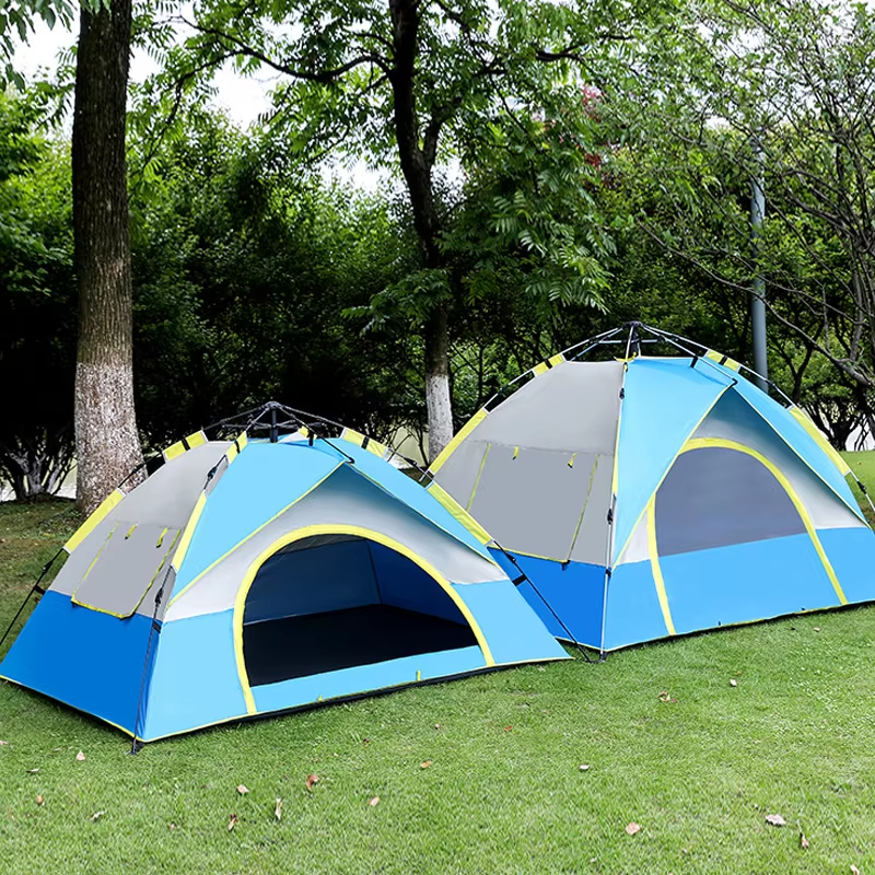 Outdoor Waterproof Camping Tent 3-4 Person Pop up Automatic Family Canvas Tent