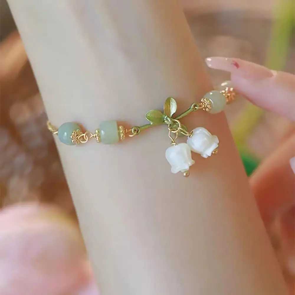 New Chinese style orchid bracelet sweet cherry pendant bracelet fresh student bead bracelet girls jewelry accessories W241231