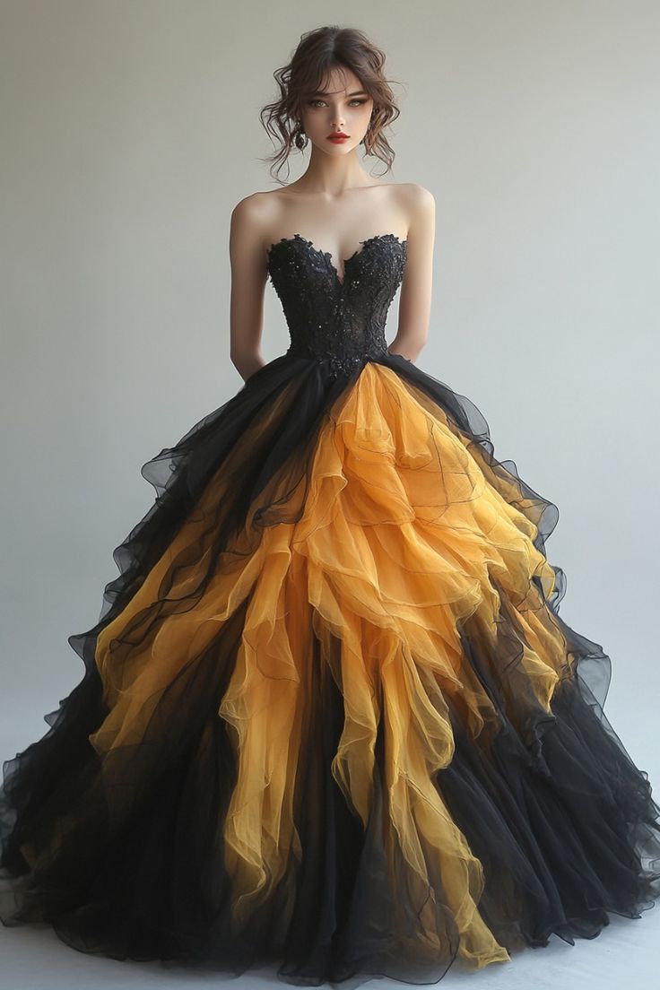 Fantasy Gothic Victorian Prom Dress Fluffy Ruffles Contrast French Duchess Rococo Evening Dress Medieval Renaissance Cosplay Steampunk Ball Gown Party