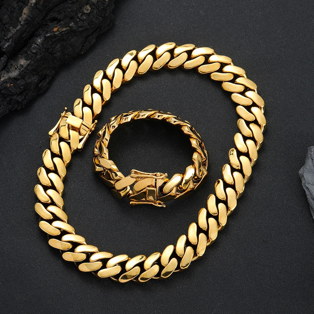 22MM Chunky Brass Cuban Bracelet Men Hip Hop Cuban Chain Bracelets BB041 241230