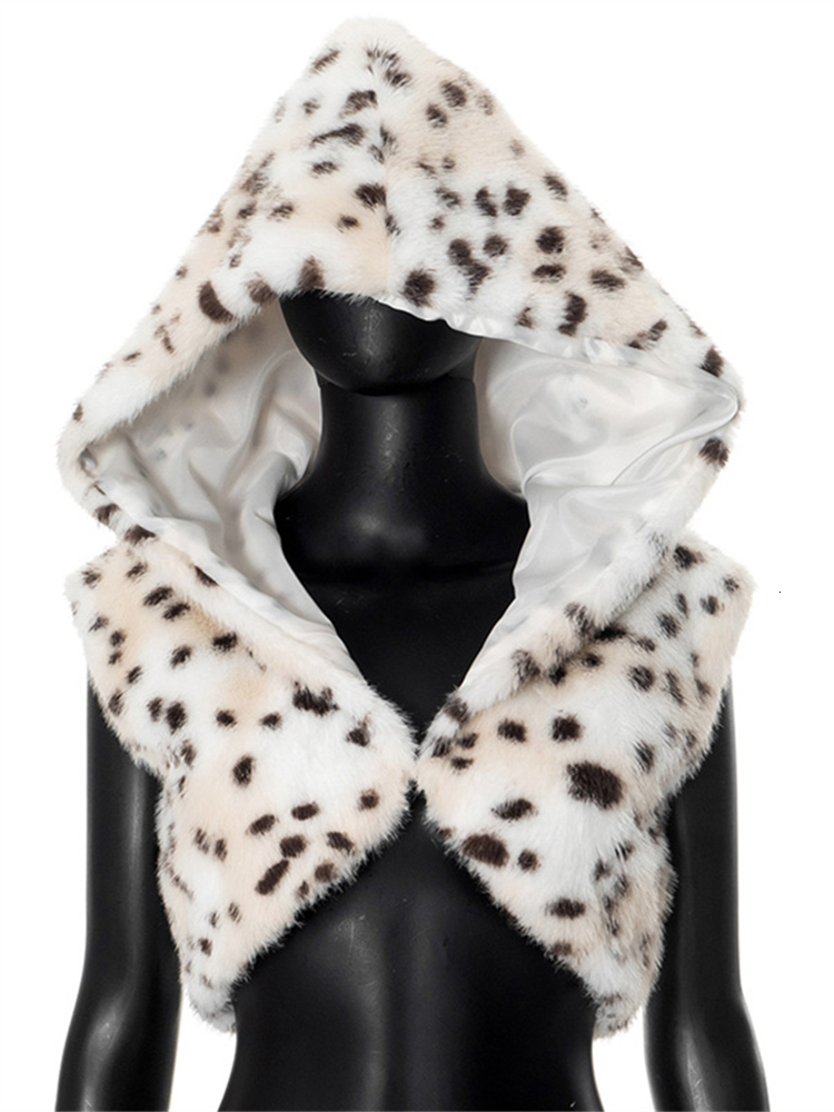 Absobe Plush Leopard Printed Hooded Crop Tank Top Women's Clothing Sleeveless Casual Small Coat 2024 Winter Y2k Outfit