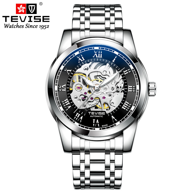 TEVISE Mechanical Watchs Men simple and business style watch with luminous waterproof functions T019 T9005D