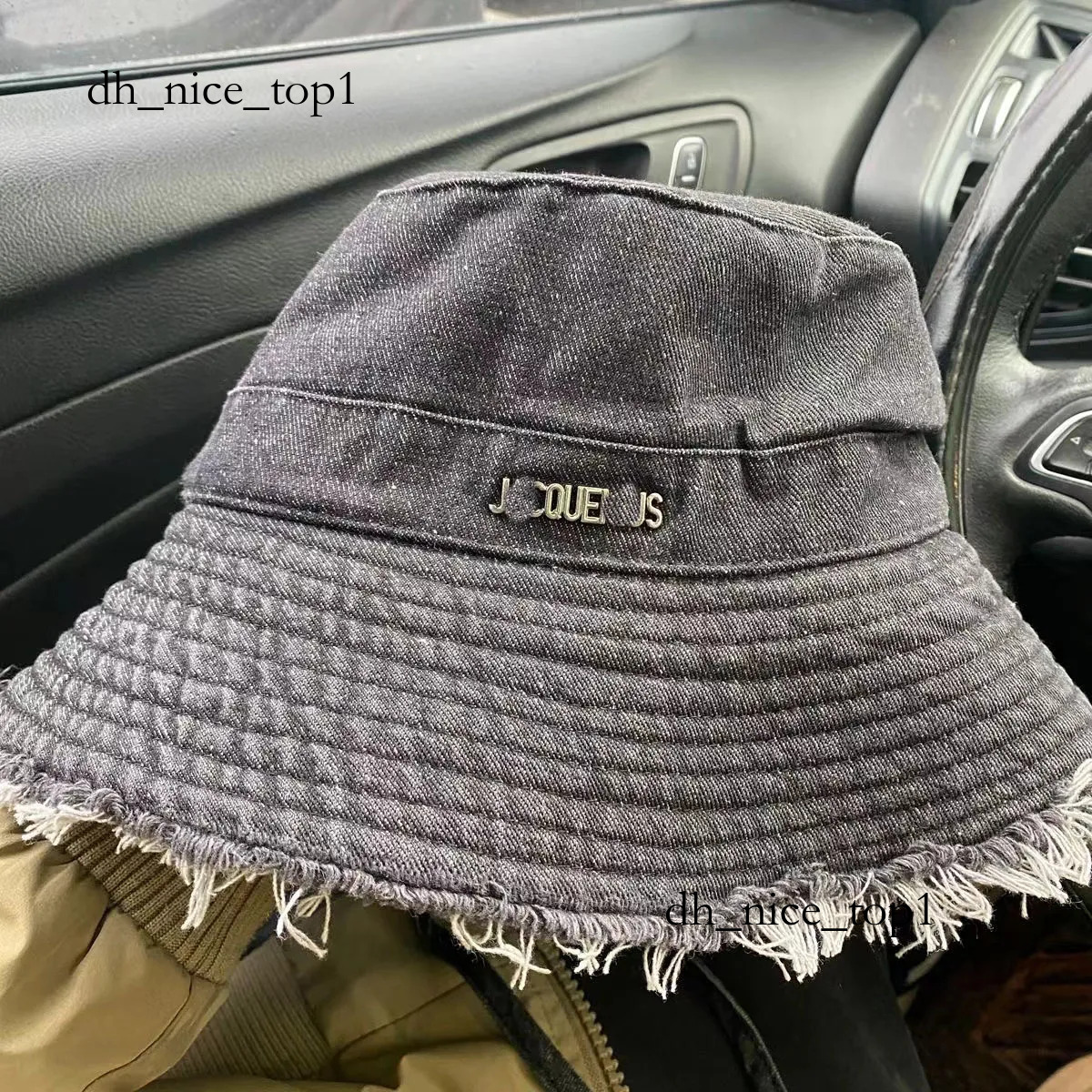 Fashion Designer jacquard Hat Large Brim Bucket jacquesmus Hat Classic Luxury Hat Women jaqumes Hat Same High-Quality Silver jaq Logo jaque marie mage Hats f1c