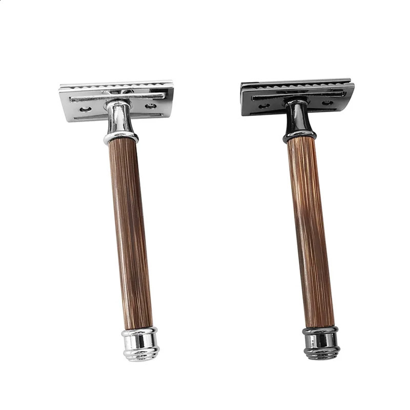 Men Safety Shaving Razor Bamboo Handle Double Edge Classic Manual Razor Shaver Classic Mens Shaving With 10Pcs Blades 241230