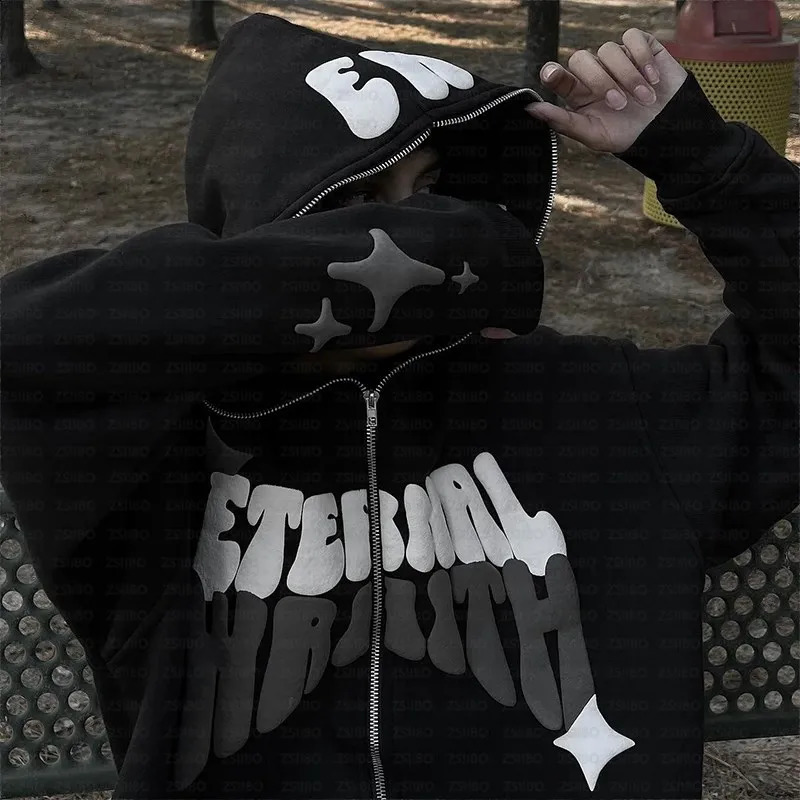 3D Letter Print Loose Casual Pullover Hoodie Women Y2k Colorful American Streetwear High Street Couple Oversized Sweatshirt Men 241230