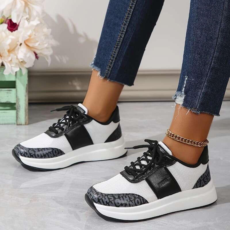 2024 NewWomens Wedge Sneakers Style Lace-up Breathable and Comfortable Running Shoes Casual Thick-soled W omens Vulcanized