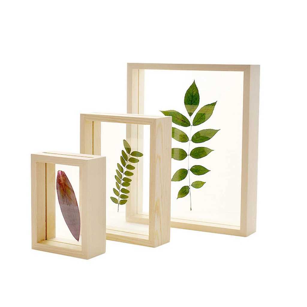 Frames Transparent made of double-sided glass DIY photo poster home living room magnet and wooden picture frame CL241231 H260306